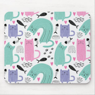 Cute Cats Pattern Muismat