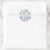 Cute Cats Pattern Ronde Sticker (Tas)