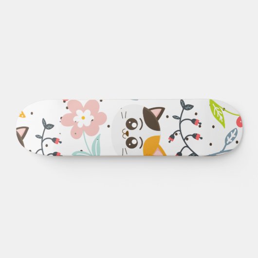 Cute Cats Pattern Skateboard (Horizontaal)