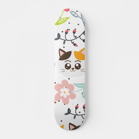 Cute Cats Pattern Skateboard (Voorkant)
