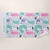 Cute Cats Pattern Strandlaken (Voorkant)