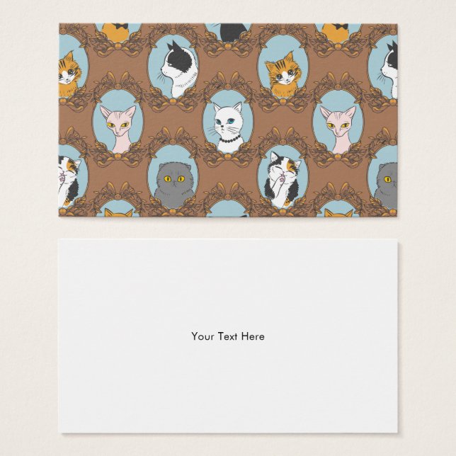 Cute Cats Pattern Visitekaartje (Voorkant /achterkant)