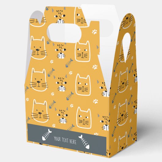 Cute Cats Personalized Modern Pattern Bedankdoosjes (Geopend)