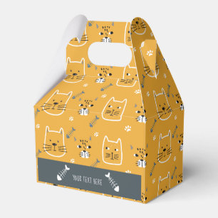 Cute Cats Personalized Modern Pattern Bedankdoosjes