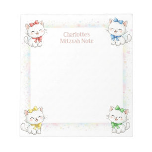 Cute Cats Personnalisé Mitzvah Notes Bloc-notes