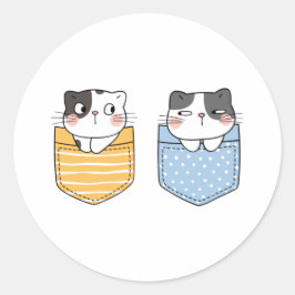 Cute Cats Ronde Sticker
