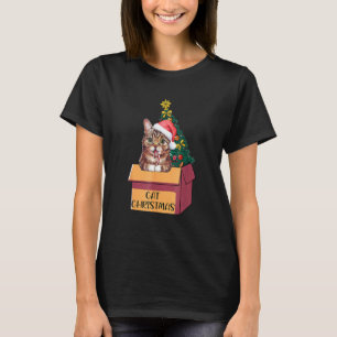 Cute Cats Santa Hat Kerstmis Funny Ornaments Paja T-shirt
