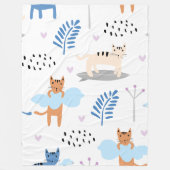 Cute Cats Seamless Patroon Fleece Deken (Voorkant)