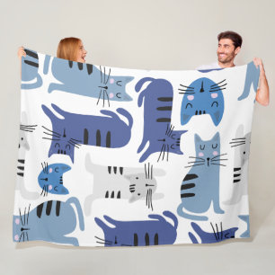 Cute Cats Seamless Patroon Fleece Deken