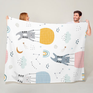 Cute Cats Seamless Patroon Fleece Deken