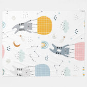 Cute Cats Seamless Patroon Fleece Deken (Voorkant (Horizontaal))