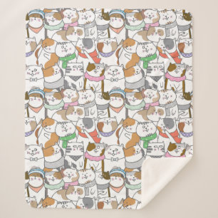Cute Cats Sherpa Blanket Deken