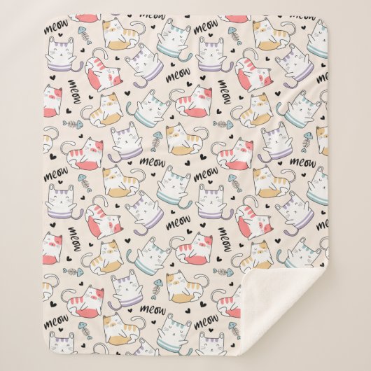 Cute Cats Sherpa Deken (Voorkant)