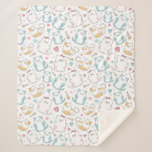 Cute Cats Sherpa Deken