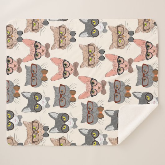 Cute Cats Sherpa Deken (Voorkant (horizontaal))