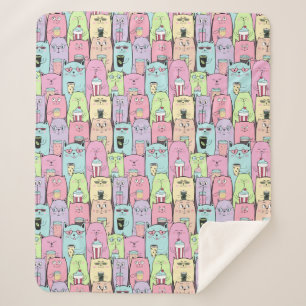 Cute Cats Sherpa Deken