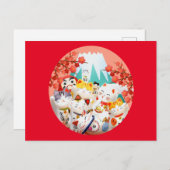 Cute Cats Spring Cherry Blossom Party Briefkaart (Voorkant / Achterkant)