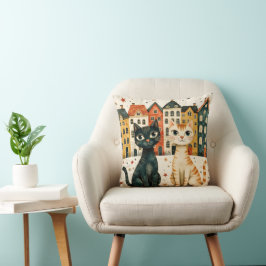 Cute Cats Throw Pillow Kussen