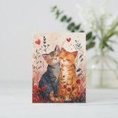 Cute Cats Valentine's day Carte postale (Debout devant)