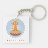 Cute Catty Pie Lover Sleutelhanger (Achterkant)