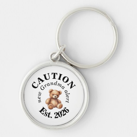 Cute CAUTION new Grandma alert Sleutelhanger (Voorkant)
