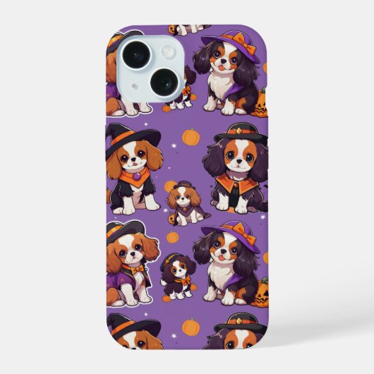 Cute Cavalier King Charles halloween motif (Verso)