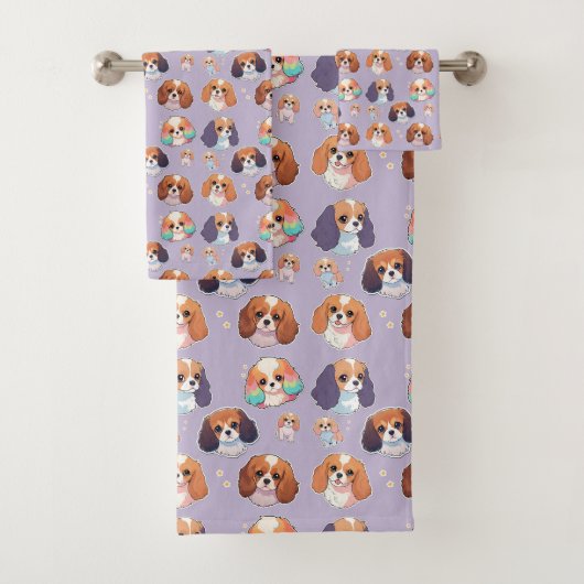 Cute Cavalier King Charles Pastel Motif (En situation)