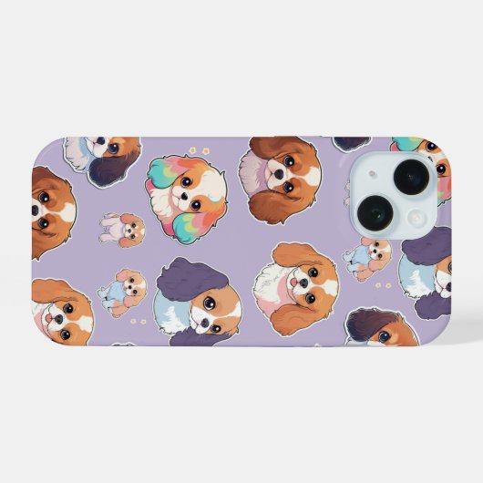 Cute Cavalier King Charles Pastel Motif (Verso Horizontal)
