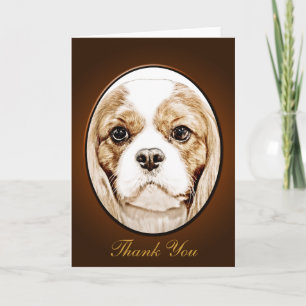 Cute Cavalier King Charles Spaniel Bedankkaart