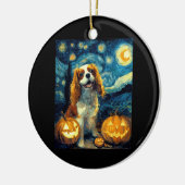 Cute Cavalier King Charles Spaniel Dog Halloween J Keramisch Ornament (Links)