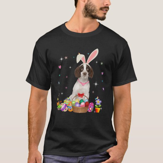 Cute Cavalier King Easter Day Bunny Eggs Easter Wo T-shirt (Voorkant)