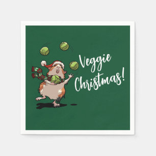 Cute Cavia Kerstgroente! Spruitjes Jongleerder Servet