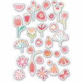Cute Celebration Flower Natuur Sticker (Voorkant)