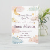 Cute Celestial Baby Shower Invitation | Watercolor (Debout devant)
