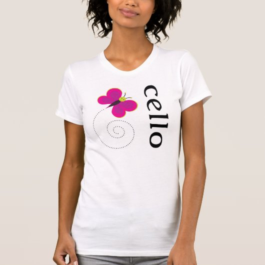 Cute Cello Butterfly Music Design T-shirt (Voorkant)