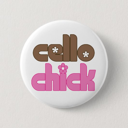 Cute Cello Chick Ronde Button 5,7 Cm (Voorkant)