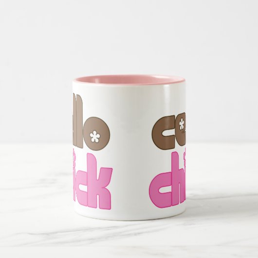 Cute Cello Chick Tweekleurige Koffiemok (Center)