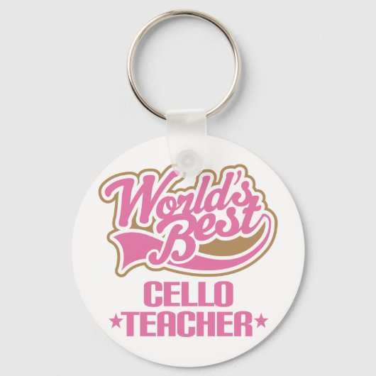 Cute Cello Teacher Gift Sleutelhanger (Voorkant)