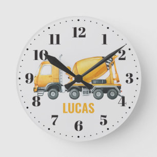 Cute Cement Truck Boys Bedroom Nursery Decor Ronde Klok