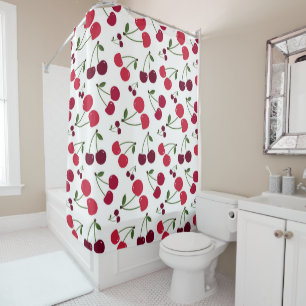 Cute cerise motif rideau de douche
