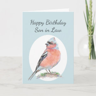 Cute Chaffinch Waterverf Birthday Son in Law Kaart