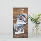 Cute Challah Days Hanukkah 2-Photo Holiday Kaart (Staand voorkant)