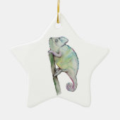 Cute chameleon geschilderd in waterverf keramisch ornament (Voorkant)