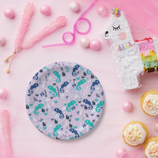 Cute Chameleon Paper Borden Papieren Bordje (Feest)