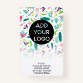 Cute chameleons logo kinderfoto badge (Achterkant)