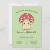 Cute Champignons Invitation Anniversaire (Devant)