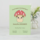 Cute Champignons Invitation Anniversaire (Debout devant)