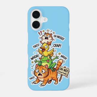 Cute Chaotic Animal Stack Meme Phone Case – Funny  iPhone 16 Hoesje