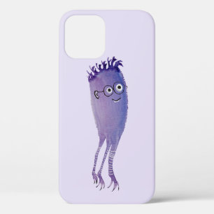 Cute Character Paars Nerdy iPhone 12 Hoesje