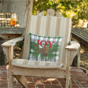 Cute Charming Prettige feestdagen Joy Cabin Porch  Buitenkussen